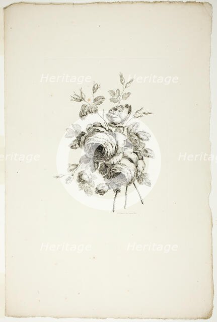 Bouquet with Roses, from Collection of Different Bouquets of Flowers, In..., published July 4, 1760. Creator: Pierre-Charles Canot.