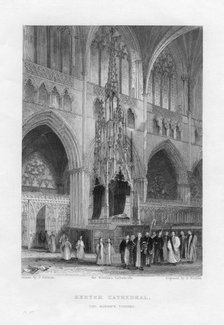The Bishop's Throne, Exeter Cathedral, Devon, c1836-c1842.Artist: Benjamin Winkles