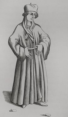 Judge, 15th century, (1878). After a drawing in "Proverbes, Adages, etc", 15th century.  Creator: Unknown.