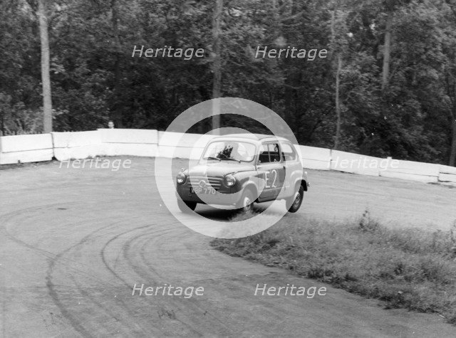 1956 Fiat 600 racing at Silverstone, Northamptonshire, 1957. Artist: Unknown