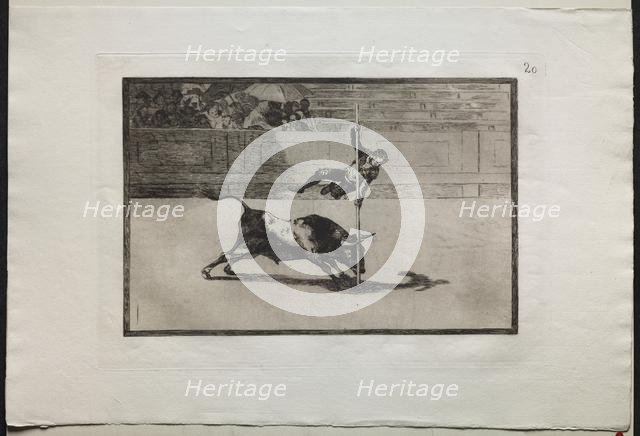 Bullfights: The Agility and Audacity of Juanito Apinani in (the Ring) at Madrid, 1876. Creator: Francisco de Goya (Spanish, 1746-1828).