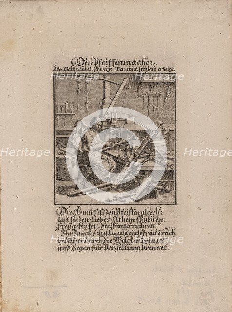 The Wind Instrument Maker. Artist: Weigel, Christoph, the Elder (1654-1725)