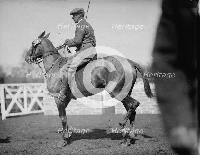 Horse Shows - Unidentified Men, Mtd. Or Hurdling, 1911. Creator: Harris & Ewing.