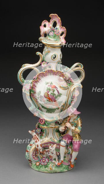 Potpourri Vase with Shepherd, Chelsea, 1760/65. Creator: Chelsea Porcelain Manufactory.
