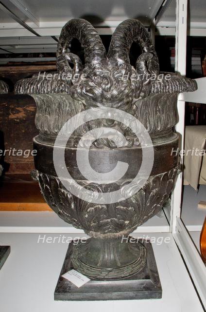 Pair of Urns with Satyr Heads, 1700s. Creator: Unknown.