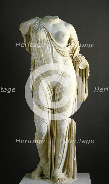 Torso of Aphrodite, Roman copy of the Venus Genetrix type, 1st century. Creator: Unknown.