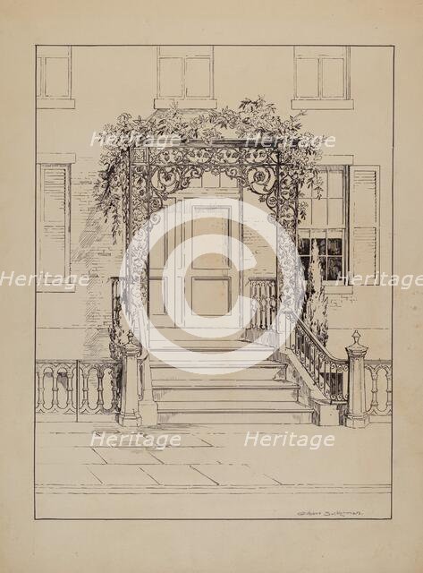 Cast Iron Porch, c. 1936. Creator: Gilbert Sackerman.