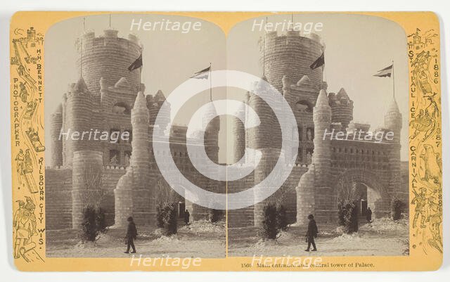 Main entrance and central tower of Palace, 1886/88. Creator: Henry Hamilton Bennett.
