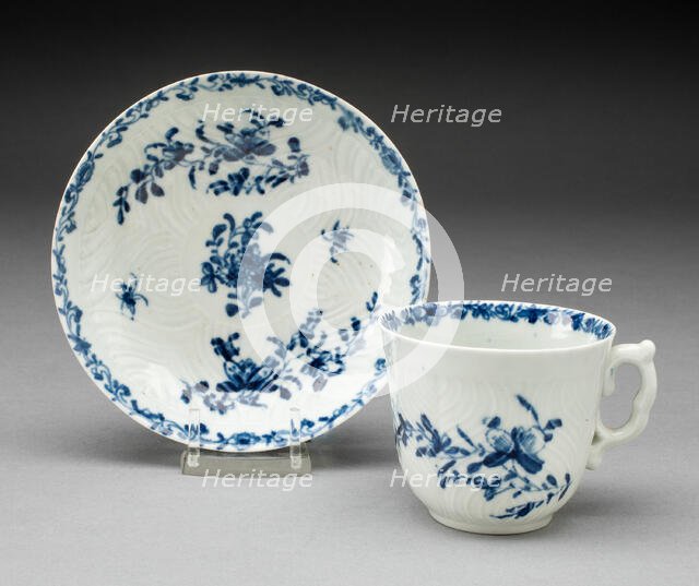 Coffee Cup and Saucer, Worcester, c. 1760. Creator: Royal Worcester.