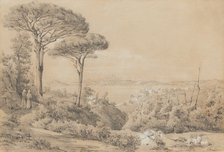View Of The Gulf Of Pozzuoli From The Solfatara, c1830. Creator: Giacinto Gigante.