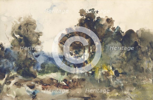 Landscape Sketch, ca. 1880. Creator: J. Frank Currier.