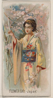 Flower Day, Japan, from the Holidays series (N80) for Duke brand cigarettes, 1890., 1890. Creator: George S. Harris & Sons.
