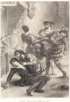 The Death of Hamlet (Act V, Scene II), 1843. Creator: Eugene Delacroix.