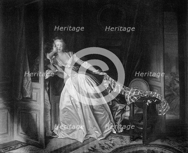 'The Solen Kiss', late 18th century (1905).Artist: Jean-Honore Fragonard