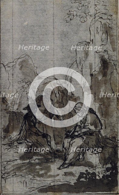 Study for Vignette in Abbé Dinouart's "Vie du Venerable don Juan de Palafox", p. 391, c. 1767. Creator: Hubert Francois Gravelot.