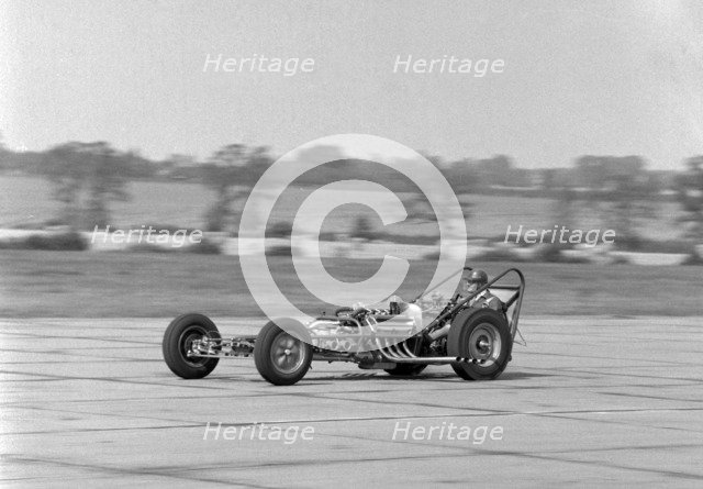 Allard dragster driven by Sydney Allard during testing at North Weald Airfield in Essex 1961