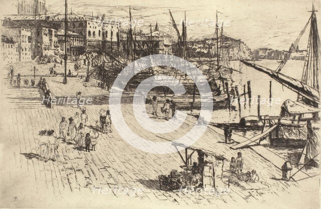 Riva Degli Schiavoni (Plate 1), 1880. Creator: Frank Duveneck.