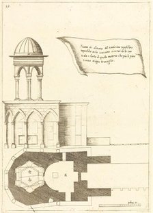 Plan and Elevation of the Church of the Holy Sepulchre, 1619. Creator: Jacques Callot.