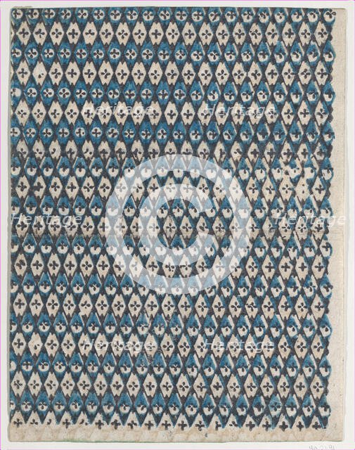 Sheet with overall diamond pattern, late 18th-mid-19th century., late 18th-mid-19th century. Creator: Anon.