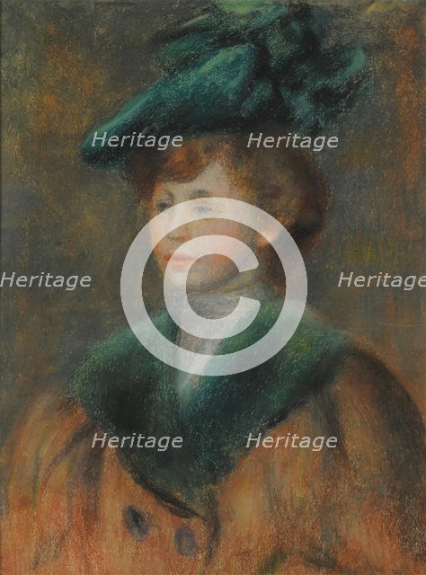 Portrait of a Young Woman with Green Hat. Creator: Renoir, Pierre Auguste (1841-1919).