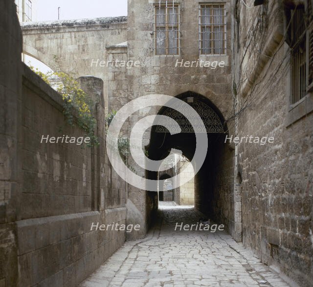 Street in old city, Christian Quarter, Aleppo, Syria, 2001.  Creator: LTL.