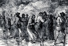 Fugitive slaves fleeing from Maryland to Delaware by way of the 'Underground Railroad', 1850-1851. Artist: Unknown