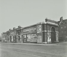 Islington Tramways Sub-Station and advertisements, London, 1936. Artist: Unknown.