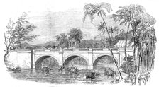 Opening of a new bridge at Travancore - the Rajah's State Procession, 1854. Creator: Unknown.
