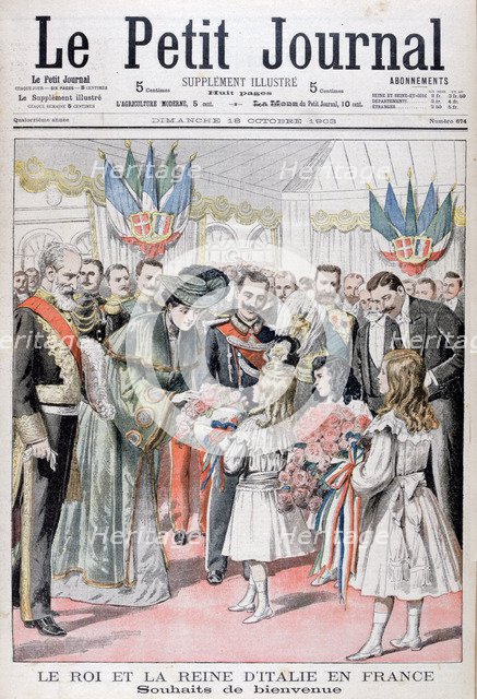 The King and Queen of Italy in France, 1903. Artist: Unknown
