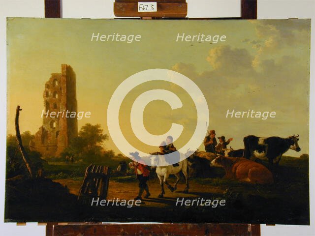 Landscape with Cattle and Figures, c1640-1690. Creator: Aelbert Cuyp.