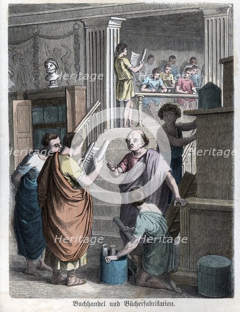 Public Library of Rome, engraving 1866.