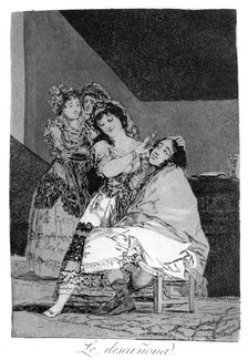 'She fleeces him', 1799. Artist: Francisco Goya