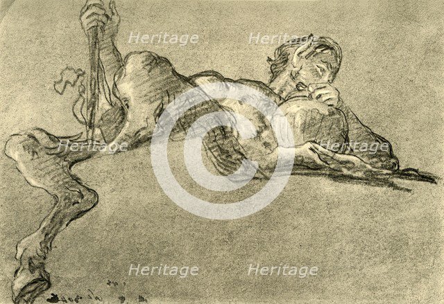 'Satyr with wine jug', c1761, (1928). Artist: Giovanni Battista Tiepolo.