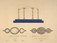 Drawing of the "Koh-I-Noor Diamond", 1851. Creator: R. S. Garrard & Co..