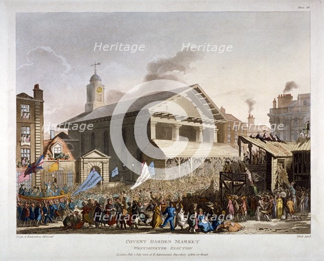 Covent Garden Market, Westminster, London, 1808. Artist: Augustus Charles Pugin