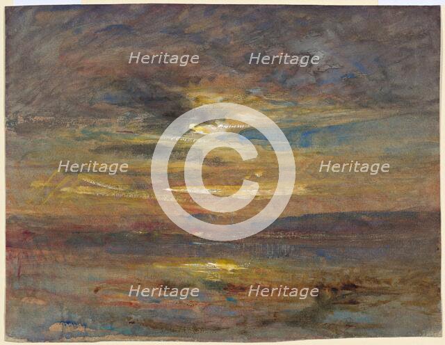 Sunset over a Pond, c. 1880. Creator: Auguste François Ravier.