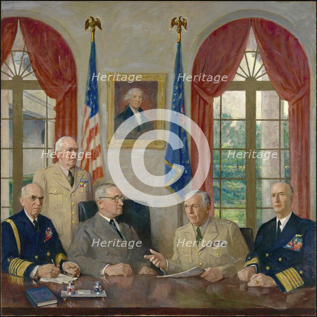 Truman and his Military Advisors, 1949. Creator: Augustus Vincent Tack.