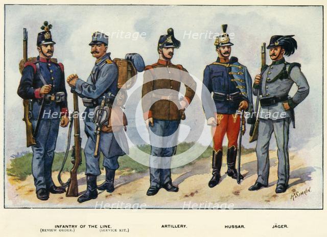 'Types of the Austro-Hungarian Army', 1919. Creator: Richard Simkin.
