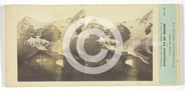 Hotel de la Jungfrau et vue de la Jungfrau, 1850-1900. Creator: Unknown.