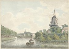 City walls of Middelburg with the Koepoort, the Oostkerk and a mill, 1700-1800. Creator: Anon.