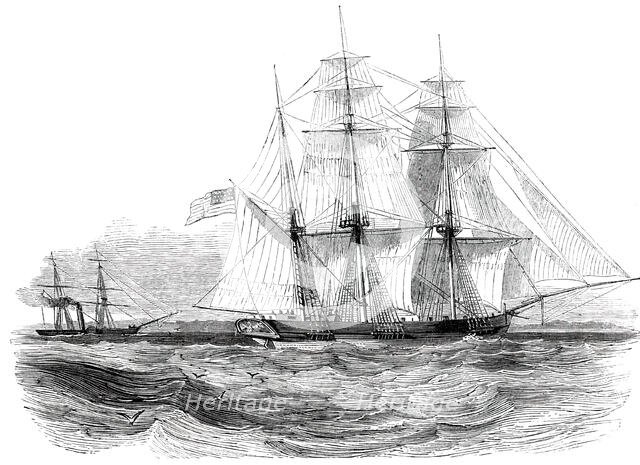Capture of the "Anne D. Richardson" Slaver, by H.M. Steam-Frigate "Pluto", 1850. Creator: Unknown.
