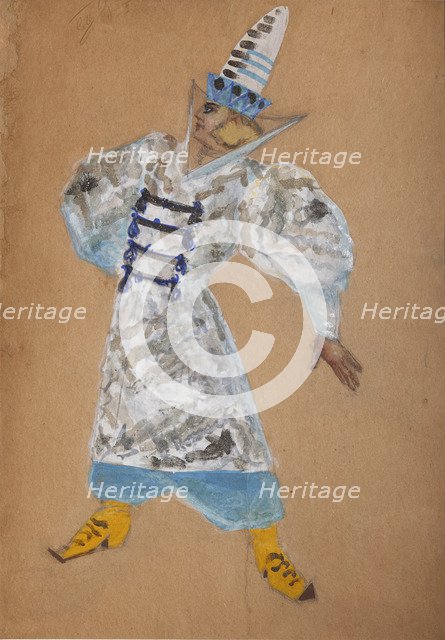 Costume design for the opera The golden Cockerel by N. Rimsky-Korsakov. Artist: Malyutin, Sergei Vasilyevich (1859-1937)