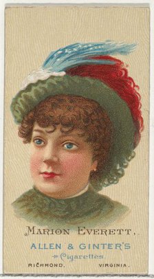 Marion Everett, from World's Beauties, Series 2 (N27) for Allen & Ginter Cigarettes, 1888., 1888. Creator: Allen & Ginter.