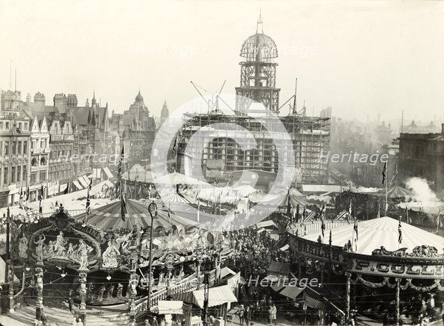 Goose Fair, Market Place, Nottingham, Nottinghamshire, 1927. Artist: Henson & Co