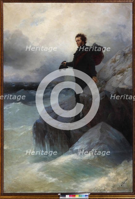 Farewell, free element, o Sea! Alexander Pushkin on the Black Sea, 1877. Creator: Aivazovsky, Ivan Konstantinovich (1817-1900).