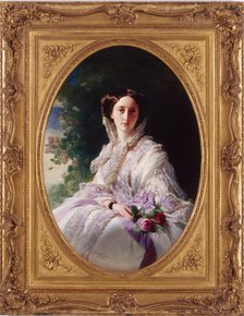 Portrait of Grand Duchess Olga Nikolaevna of Russia (1822-1892), Queen of Württemberg, 1856. Artist: Winterhalter, Franz Xavier (1805-1873)