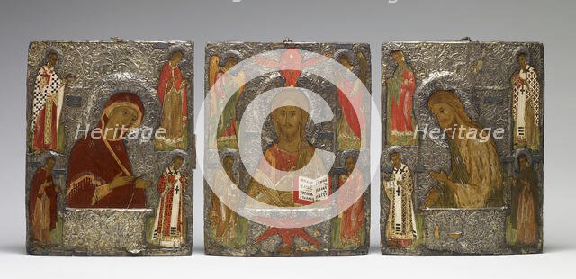 Three-Panel Icon with the "Deesis", 16th century. Creator: Unknown.