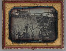 Untitled (Construction of the First Drydock, U.S. Navy Yard, Dry Dock #1 Brooklyn, NY), 1845. Creator: Unknown.