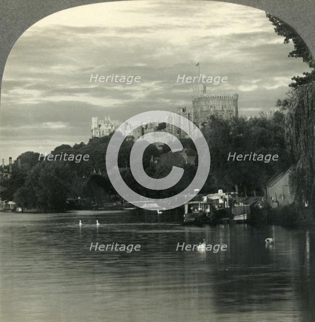 'England's Royal Residence - Windsor Castle from the Thames, Windsor, England', c1930s. Creator: Unknown.