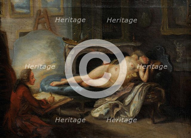 L'Académie particulière , 1755. Creator: Saint-Aubin, Gabriel Jacques de (1724-1780).